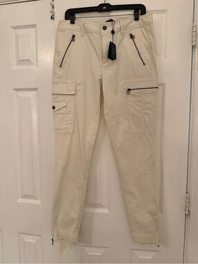 U.S. Polo Assn. Cream Cargo Zip-Pocket Pants
